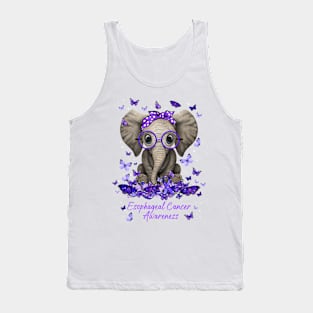 Esophageal Cancer Awareness Ribbon Elephant Tank Top